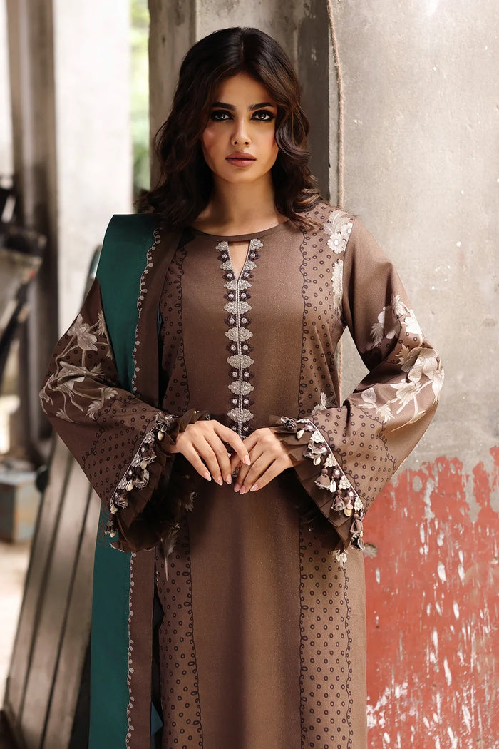 Charizma - Winter 3PC DHANKA SHIRT EMBRODY Digital Print DUPAAT - KP33422
