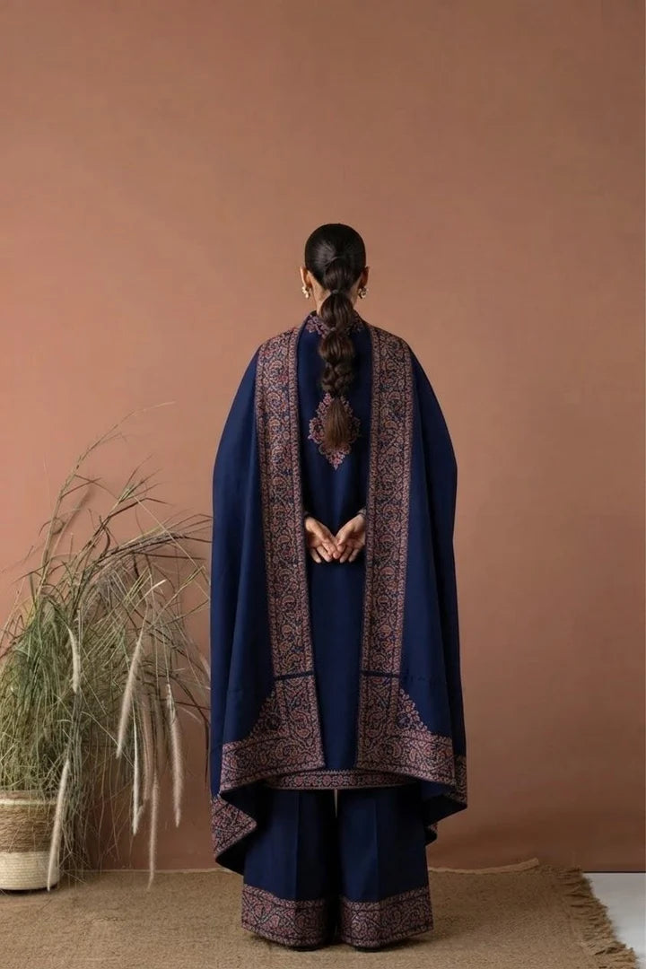BT-2880A Unstitched Embroidered Dhanak Suit With Embroidered Dhanak Shawl