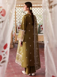 SR-MR590 Unstitched Heavy Embroidered Lawn Suit With Embroidered Bamber Chiffon Dupatta
