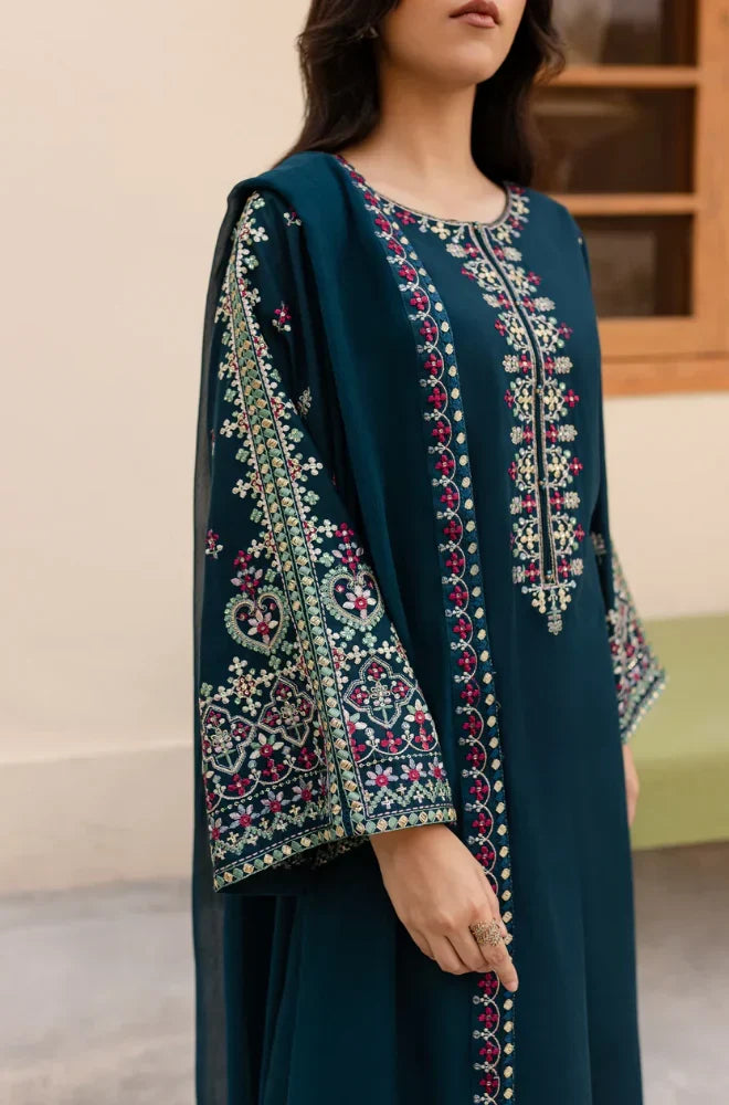 Batik - Winter 3PC Dhanak Embroidered Suit - BK585