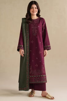 SR-IZ2705 Unstitched Fully Embroidered Lawn Suit With Embroidered Lawn Dupatta