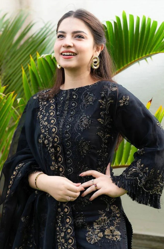 3 Piece - Unstitched Fully Embroided Dhanak Fabric NS-32