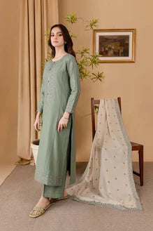 SR-RP600 Unstitched Fully Embroidered Lawn Suit With Embroidered Lawn Dupatta