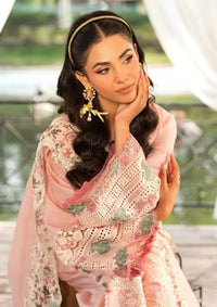 SR-EL2790 Unstitched Fully Embroided Lawn Suit With Cotton Net Embroidered Dupatta