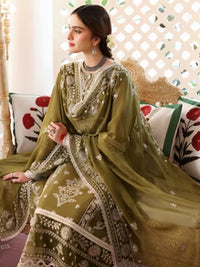 SR-MR590 Unstitched Heavy Embroidered Lawn Suit With Embroidered Bamber Chiffon Dupatta