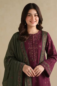 SR-IZ2705 Unstitched Fully Embroidered Lawn Suit With Embroidered Lawn Dupatta