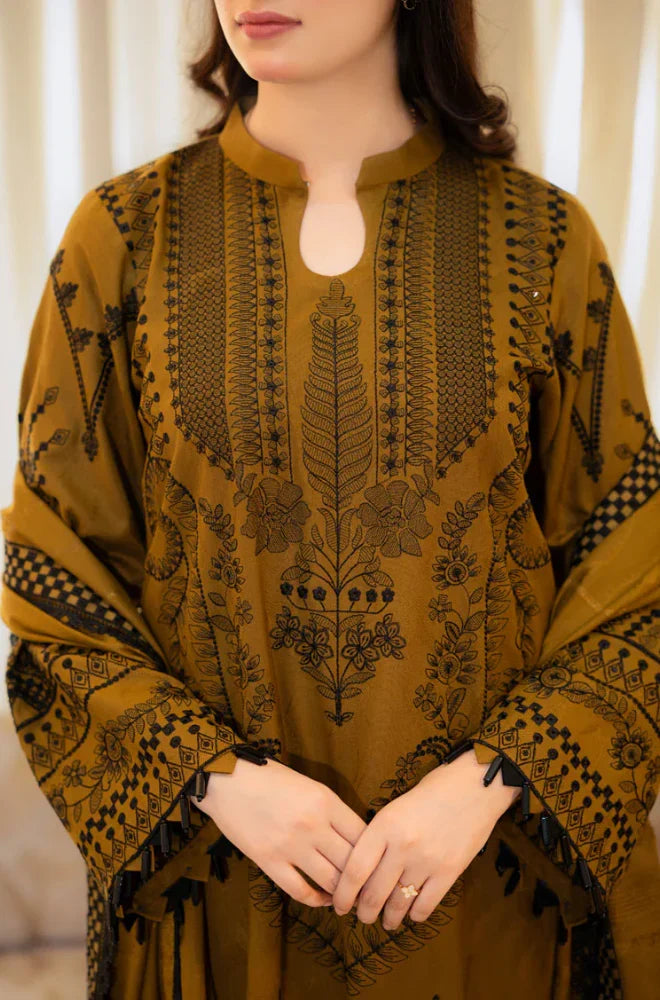 Libass - Winter 3PC Dhanak Embroidered Suit - kp3312