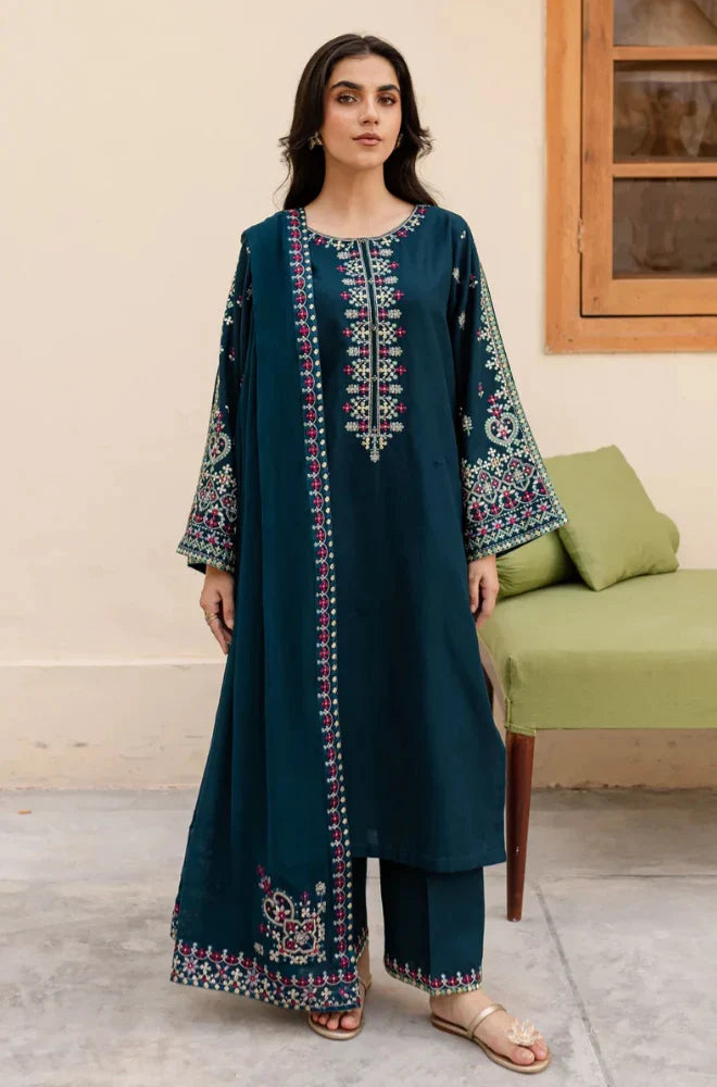 Batik - Winter 3PC Dhanak Embroidered Suit - BK585