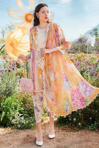 SR-MB464 Unstitched Digital Printed Lawn Suit 3pc With Voil Lawn Digital Printed Dupatta & Embroidered Patches