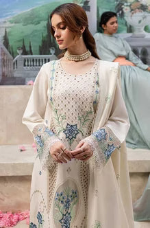 SR-MR2730 Lawn Unstitched Embroidered 3pc Suit With Lawn Embroidered Dupatta
