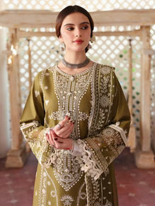 SR-MR590 Unstitched Heavy Embroidered Lawn Suit With Embroidered Bamber Chiffon Dupatta
