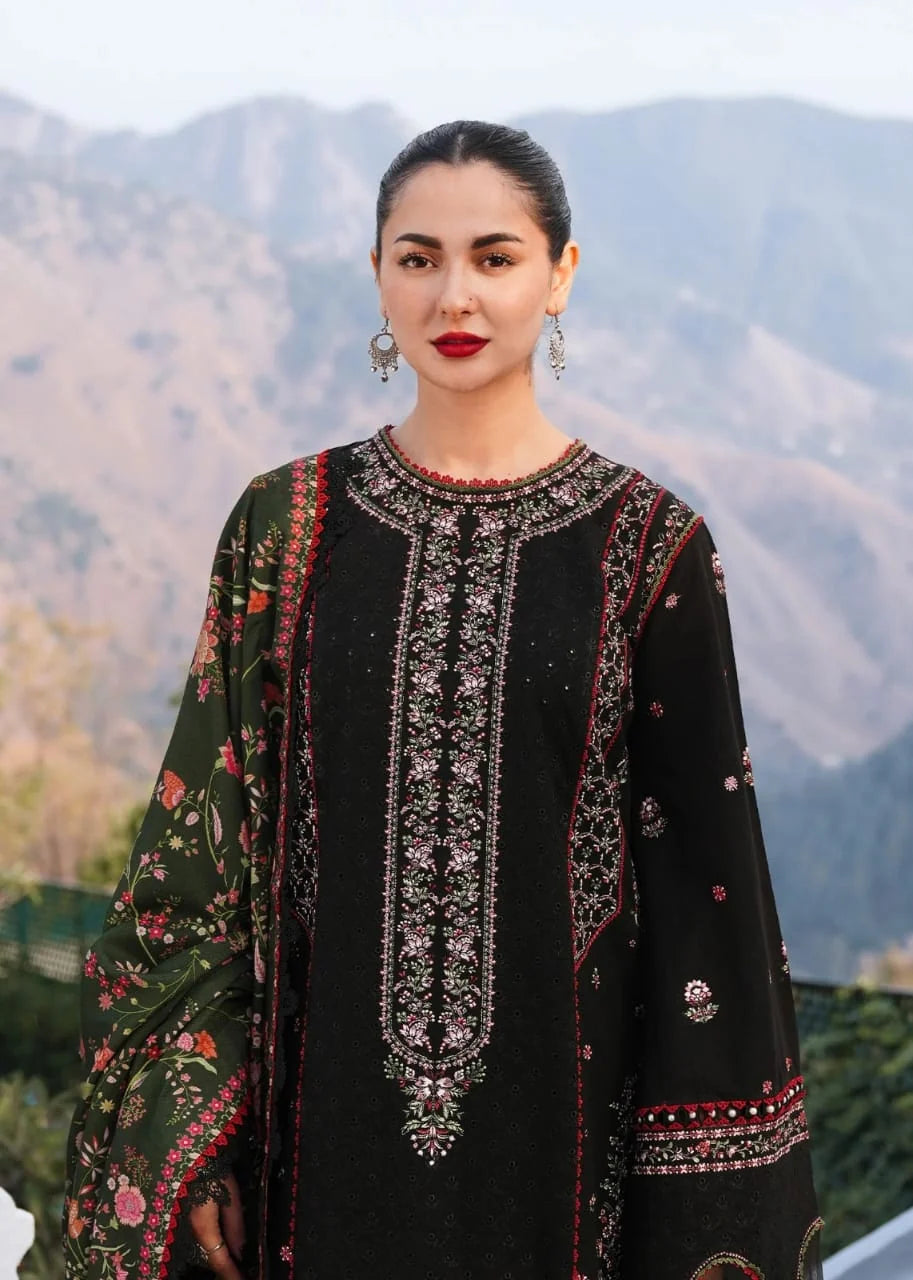 SR-MB520 Dhanak Embroidered Suit With Digital Printed Woolen Shawl