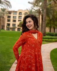 FS-1005 Lawn Unstitched Fully Embroidered Fabric With Printed Chiffon Dupatta 4 Sided Embroidered Lace Sale price