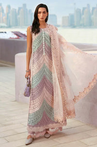 MB-2805A Lawn Unstitched Chicken Kari Embroidered Suit With Printed Organza Dupatta
