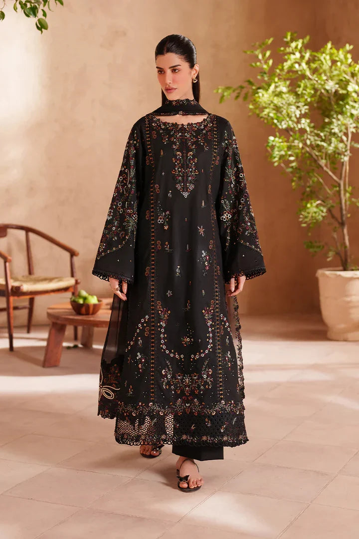 Unstitched Fully Embroidered Lawn Suit With Chiffon (4 Sided Embroidered Lace) Embroidered Dupatta