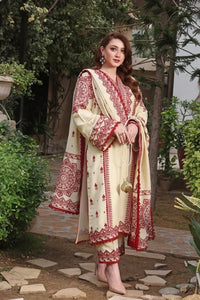 D#6 Unstitched Embroidered Lawn Suit With Chiffon Printed Dupatta
