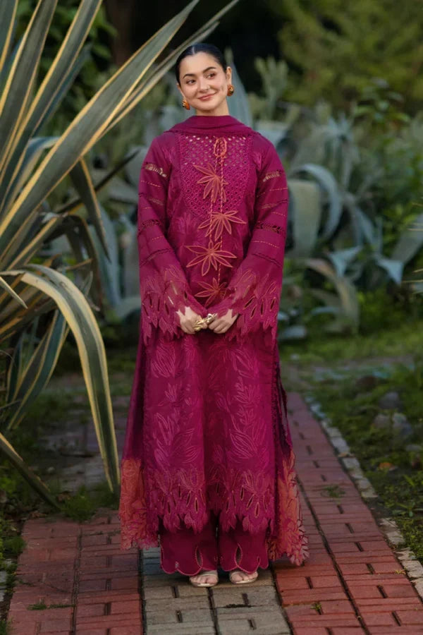 RR-2810 Lawn Unstitched Chicken Kari Embroidered Shirt With Printed Organza Dupatta (4 Sides Lace)