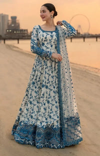 Faiza Saqlain- Lawn Embroidered Shirt With Embroidered Organza Dupatta