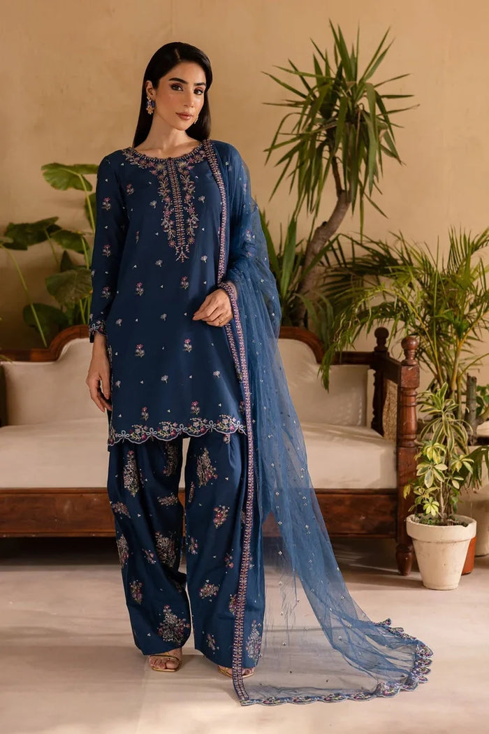 BT-2940 Unstitched Heavy Embroidered Dhanak Suit With Embroidered Chiffon Dupatta)