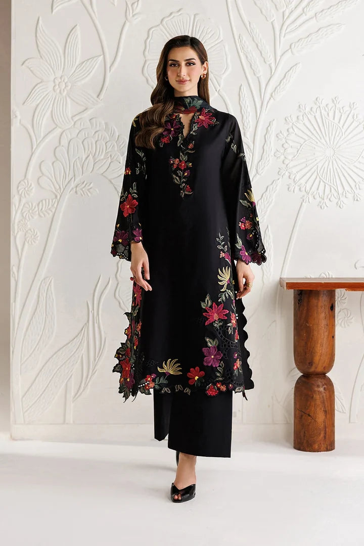 Unstitched Fully Embroided Dhanak Suit With Digital Printed Wool Shawl