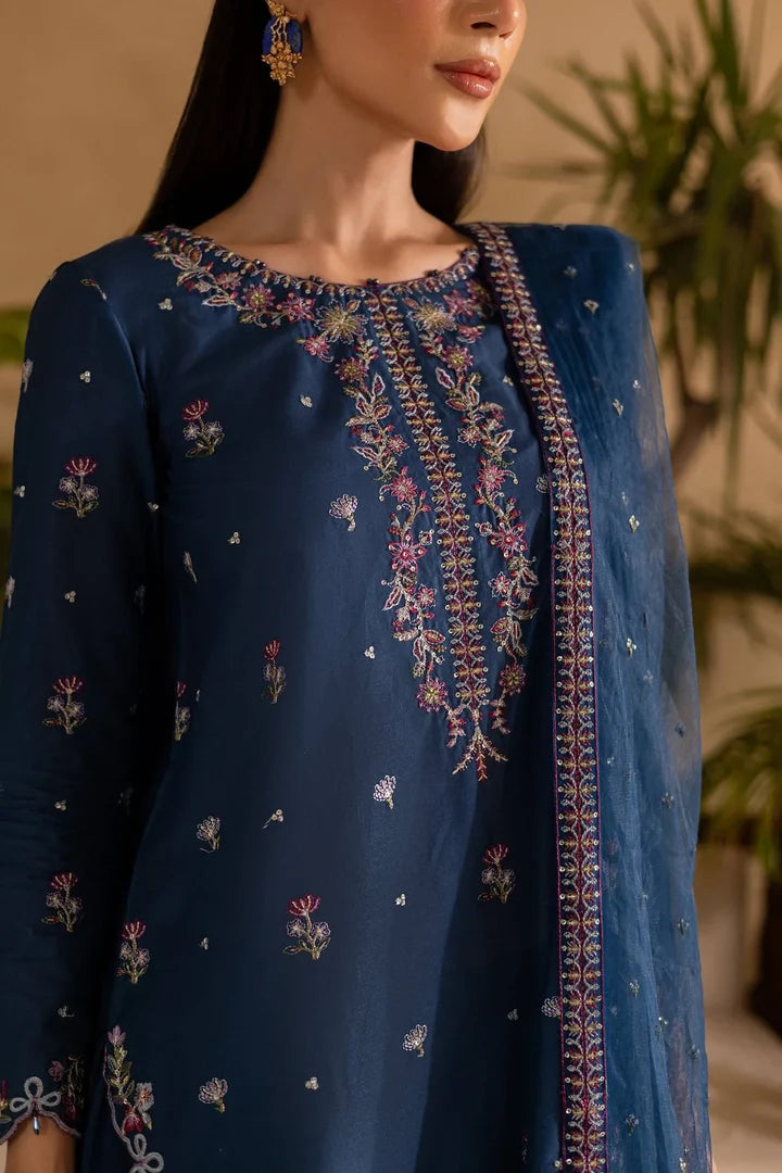 BT-2940 Unstitched Heavy Embroidered Dhanak Suit With Embroidered Chiffon Dupatta)