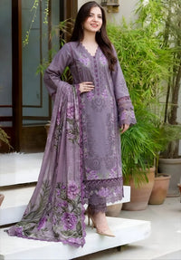 SR-JD2680 Lawn Unstitched Embroidered 3pc Suit With Lawn Digital Printed Dupatta