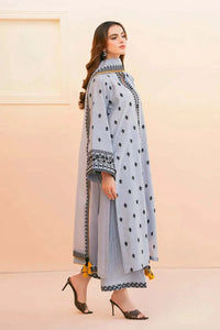 SR-AS2775 Unstitched Embroidered Lawn 3pc Suit With Organza Embroidered Dupatta