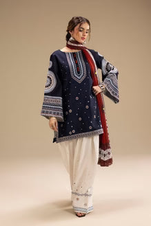 SR-RR610 Unstitched Fully Embroidered Lawn Suit With Digital Printed Monar Dupatta