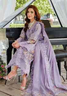 SR-MR2715 Lawn Unstitched Embroidered 3pc Suit With Cotton Net Embroidered Dupatta
