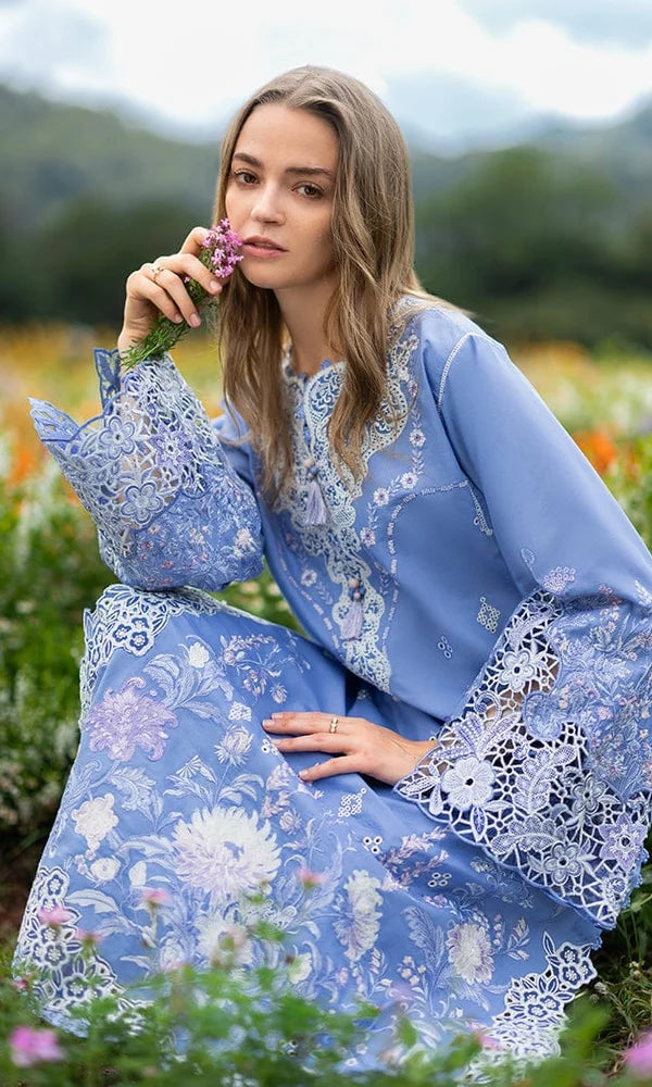 SR-MS2780 Lawn Unstitched Embroidered 3pc Suit With Monar Digital Printed Dupatta
