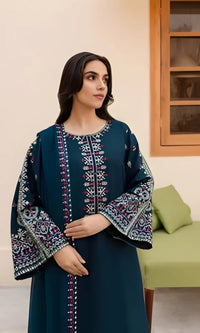 SR-LM585 Unstitched Embroidered Lawn Suit 3pc With Bamber Chiffon Embroidered Dupatta