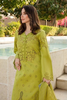 SR-RR2780 Lawn Unstitched Chikenkari 3pc Suit With Cotton Net Embroidered Dupatta