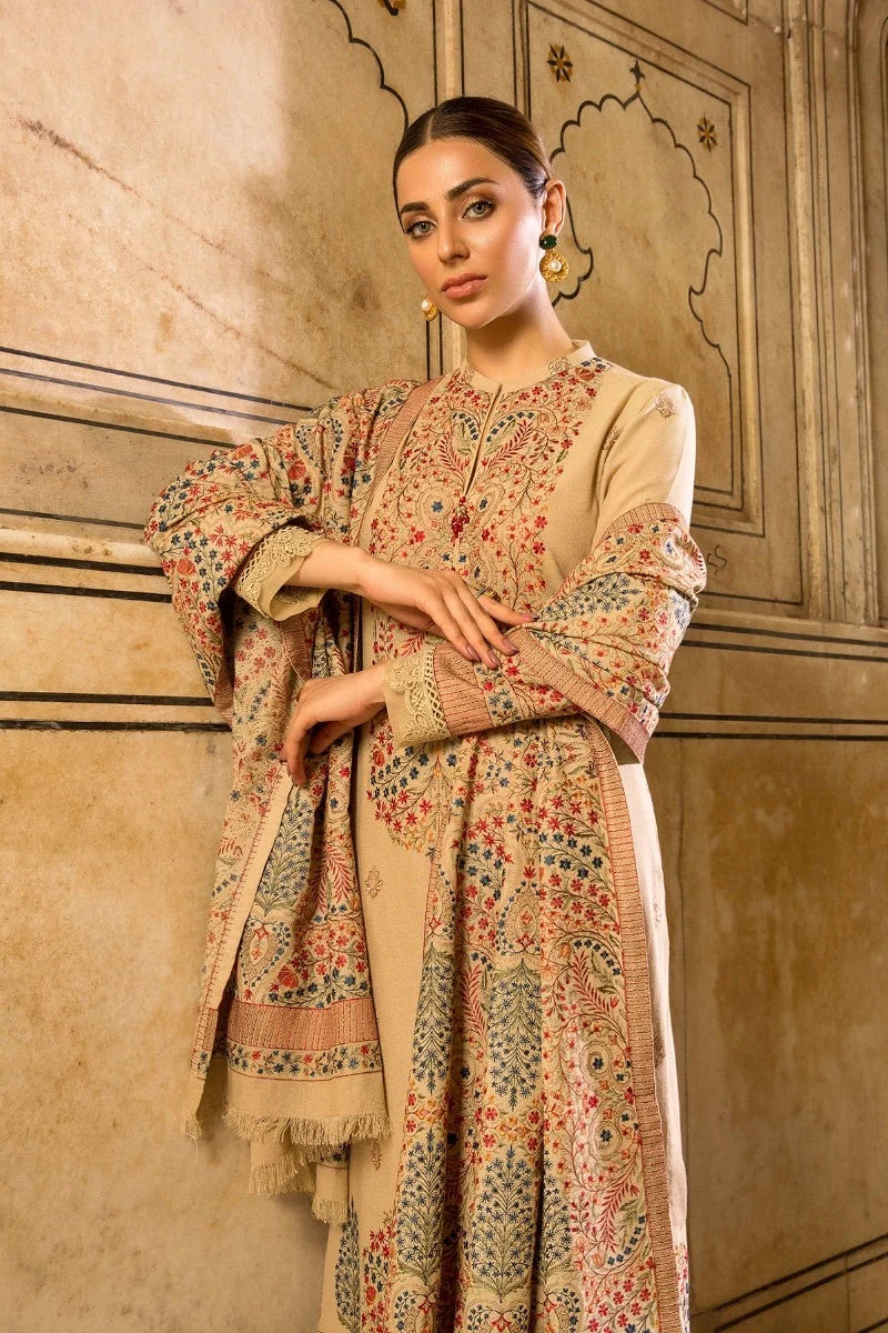 3 Piece - Unstitched Fully Embroided Dhanak Suit With Heavy Embroided Dhanak Shawl BR-8703 Piece - Unstitched Fully Embroided Dhanak Suit With Heavy Embroided Dhanak Shawl BR-870