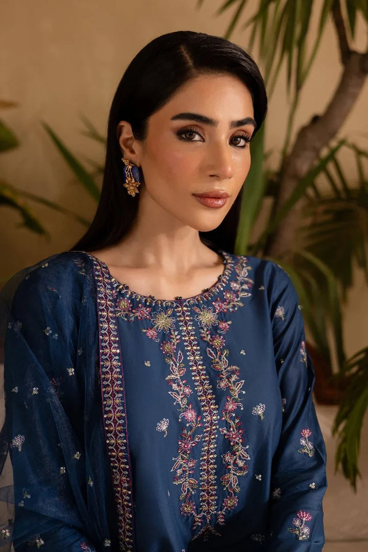 BT-2940 Unstitched Heavy Embroidered Dhanak Suit With Embroidered Chiffon Dupatta)