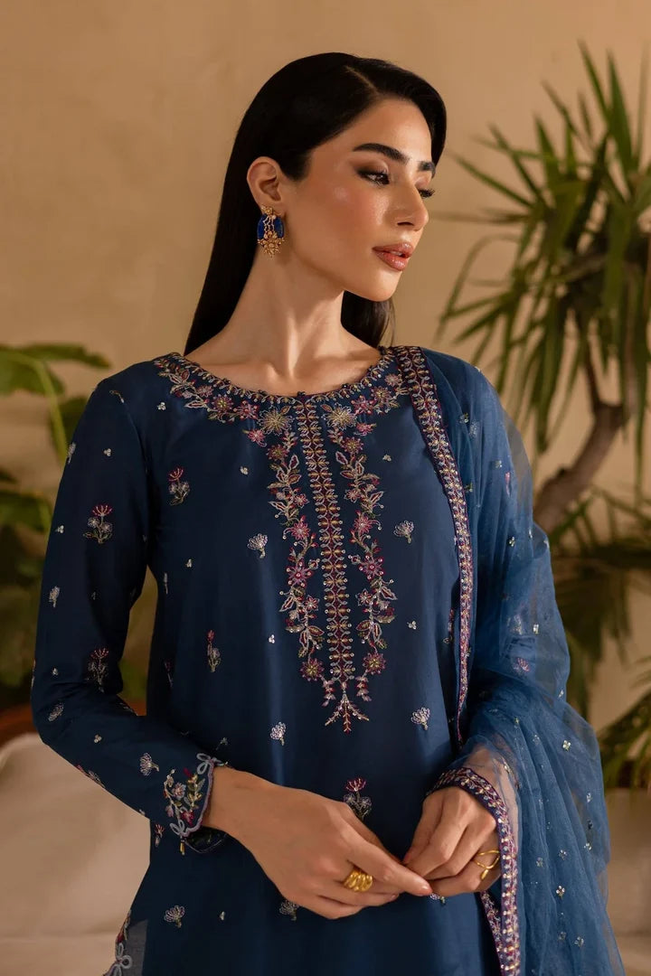 BT-2940 Unstitched Heavy Embroidered Dhanak Suit With Embroidered Chiffon Dupatta)