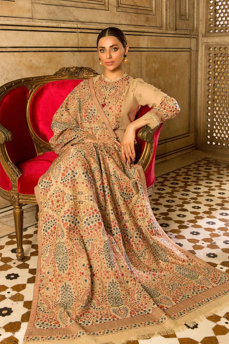 3 Piece - Unstitched Fully Embroided Dhanak Suit With Heavy Embroided Dhanak Shawl BR-8703 Piece - Unstitched Fully Embroided Dhanak Suit With Heavy Embroided Dhanak Shawl BR-870