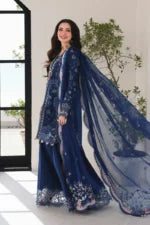 QL-2815 Lawn Unstitched Embroidered Suit With Embroidered Chiffon Dupatta