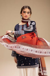 SR-RR610 Unstitched Fully Embroidered Lawn Suit With Digital Printed Monar Dupatta