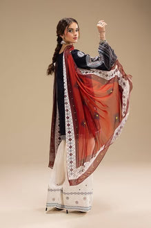 SR-RR610 Unstitched Fully Embroidered Lawn Suit With Digital Printed Monar Dupatta