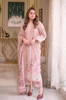 SR-AS2735 Lawn Unstitched Embroidered 3pc Suit With Lawn Embroidered Dupatta