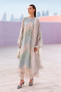 Lawn Unstitched Chicken Kari Embroidered Suit With Printed Organza Dupatta