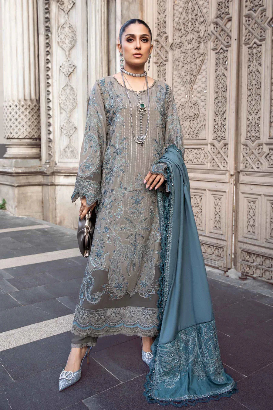 3 Piece - Unstitched Fully Embroided Dhanak Fabric IZ 775