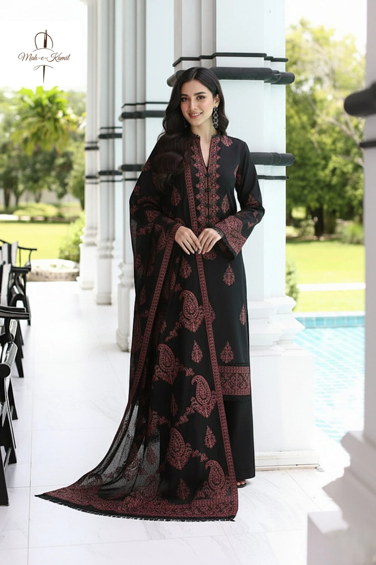 3 Piece - Unstitched Fully Embroidered Dhanak Fabric SP-565