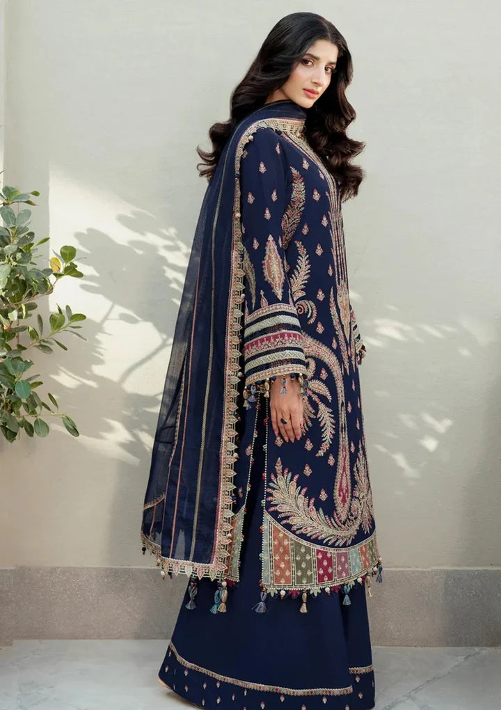 JZ-2990 Unstitched Heavy Embroidered Dhanak Suit With Dhanak Embroidered Shawl