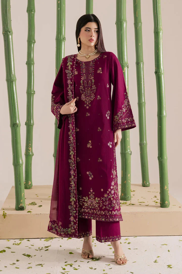 BT-2860 Lawn Unstitched Fully Embroidered With Embroidered Chiffon Dupatta