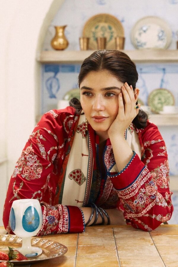ZS-2550 Unstitched Fully Embroided Lawn Suit With Cotton Lawn Digital Printed Dupatta