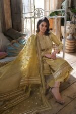 SB-62 Sequence Embroidered Unstitched Lawn 3pc Suit With Sequence Embroidered Organza Dupatta
