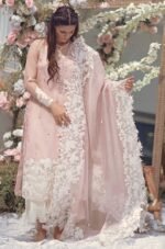 ZS-90 Unstitched Lawn Embroided 3pc With Organza Embroidered Dupatta