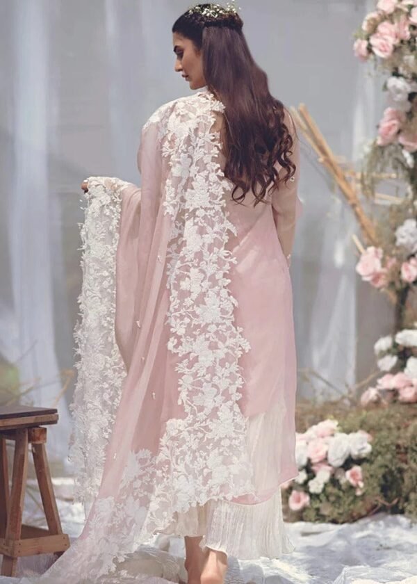 ZS-90 Unstitched Lawn Embroided 3pc With Organza Embroidered Dupatta