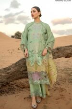 RR-816 Lawn Embroidered 3pc With Embroidered Organza Dupatta